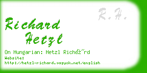 richard hetzl business card